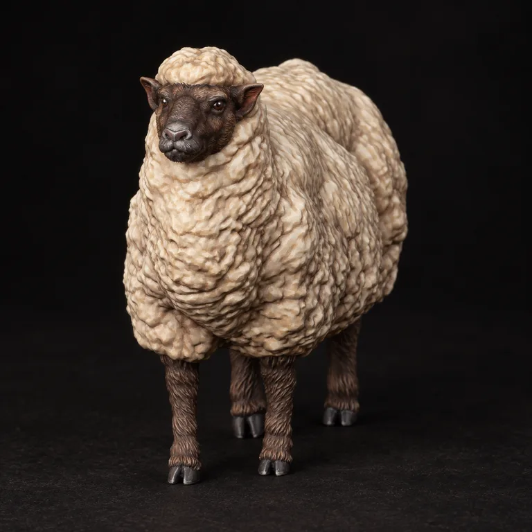 Ivory fleece, brown face