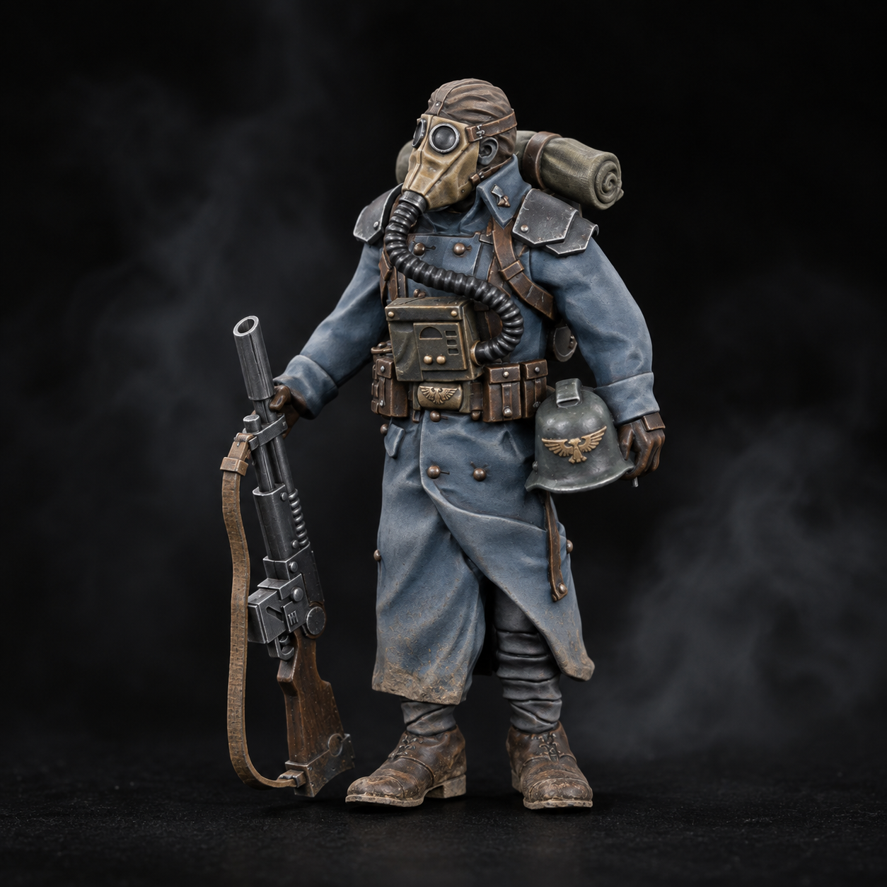 Faded blue-grey trench uniform