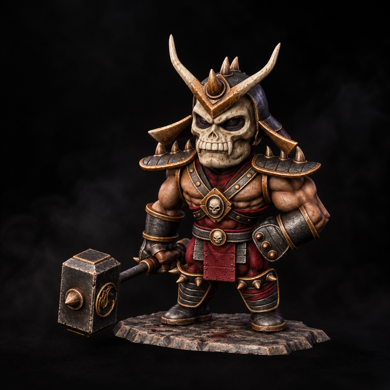 Painted Shao Kahn chibi miniature