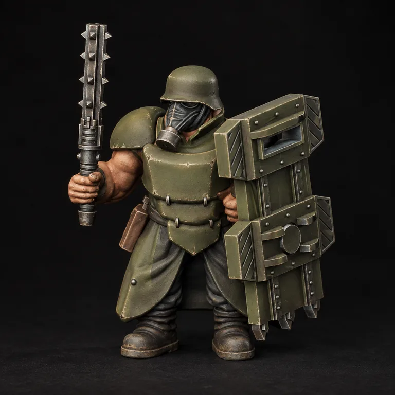 Olive-armoured shield bearer