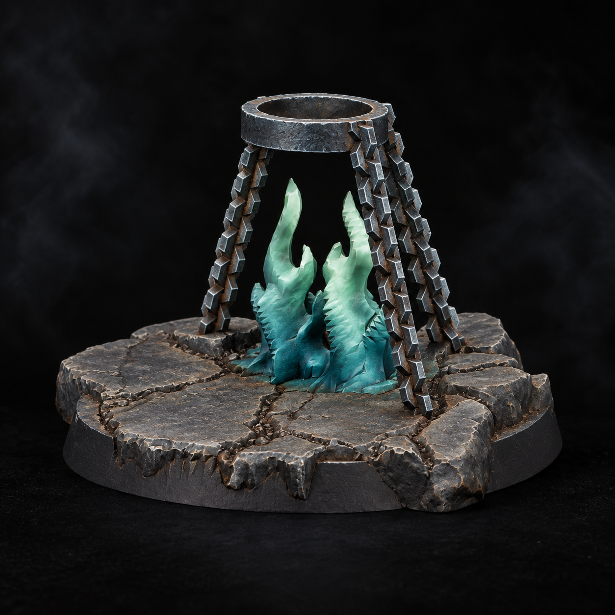 Spectral teal and dark iron paint concept