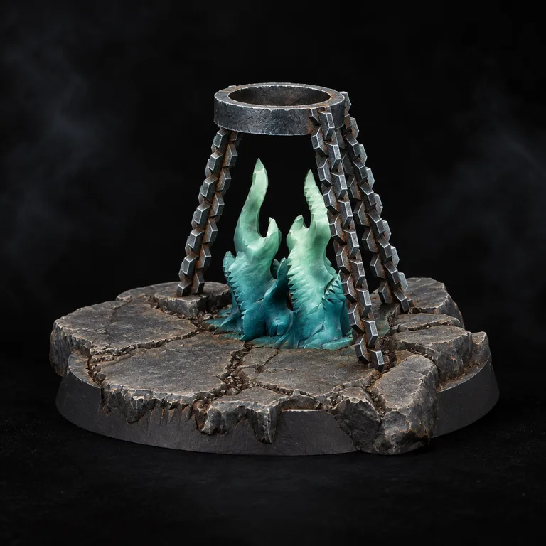 Spectral teal and dark iron paint concept