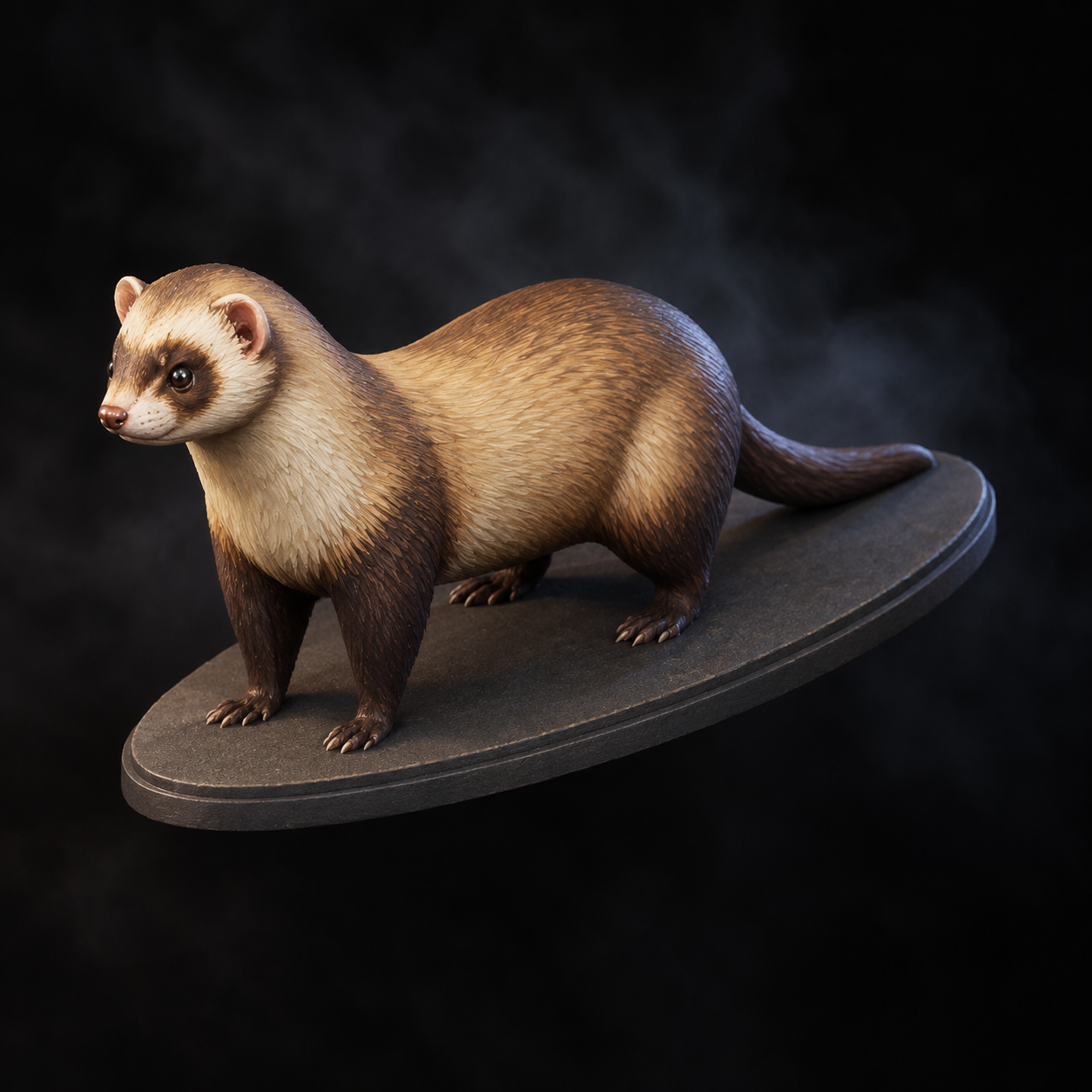 Sable ferret on a dark background