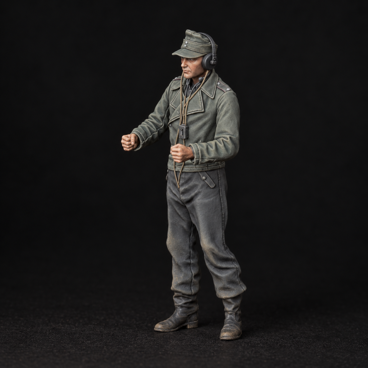 German Tank Crewman — Variant 2C — painted miniature