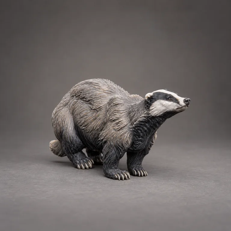 European badger — grey coat and black mask