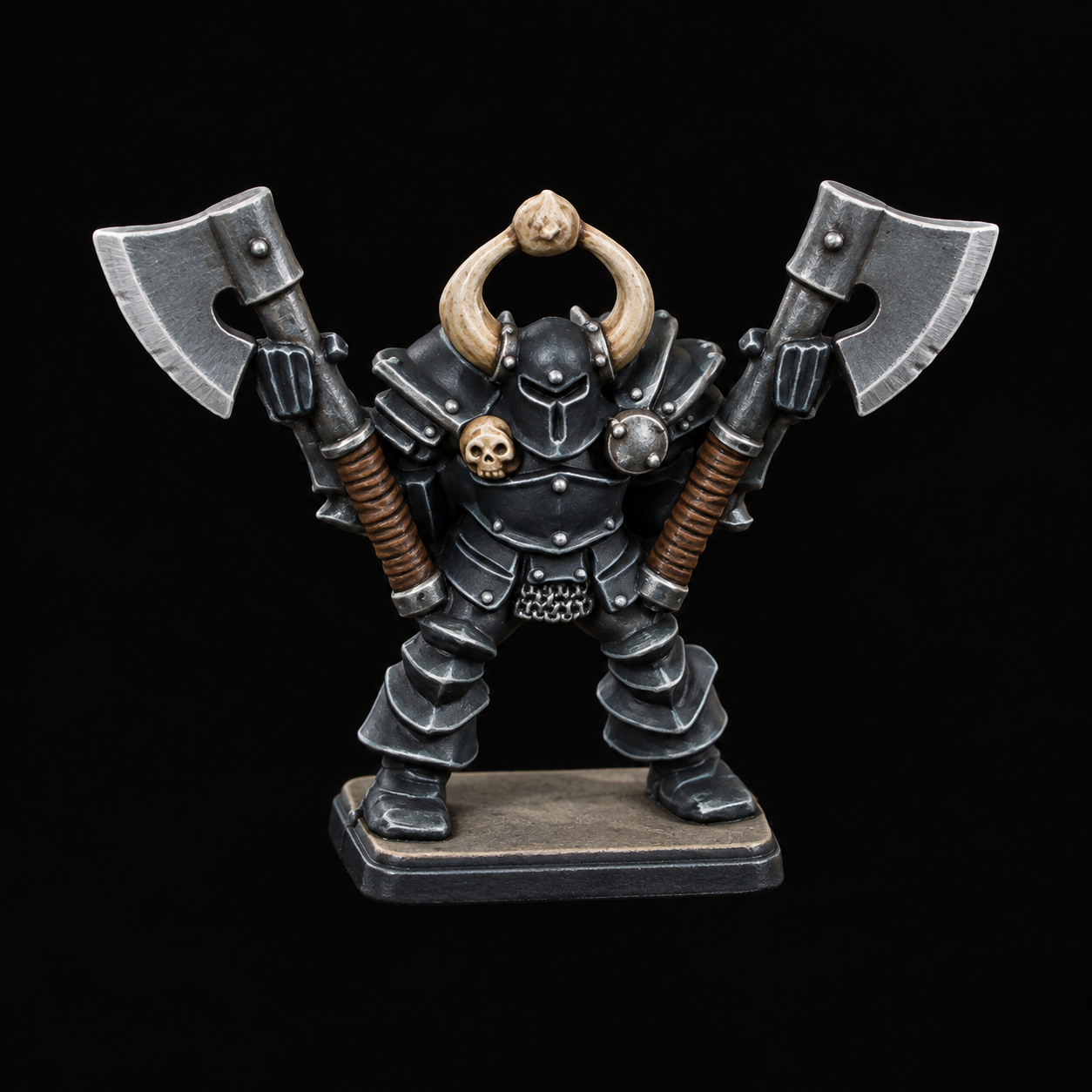 Black armour and steel paint concept