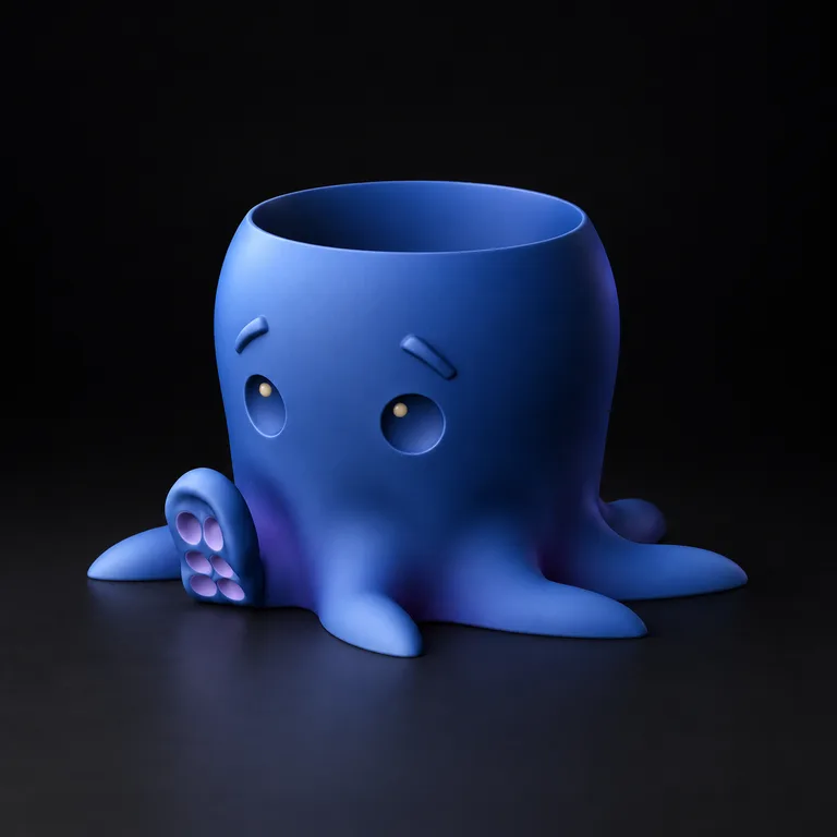 Indigo octopus with lavender suckers