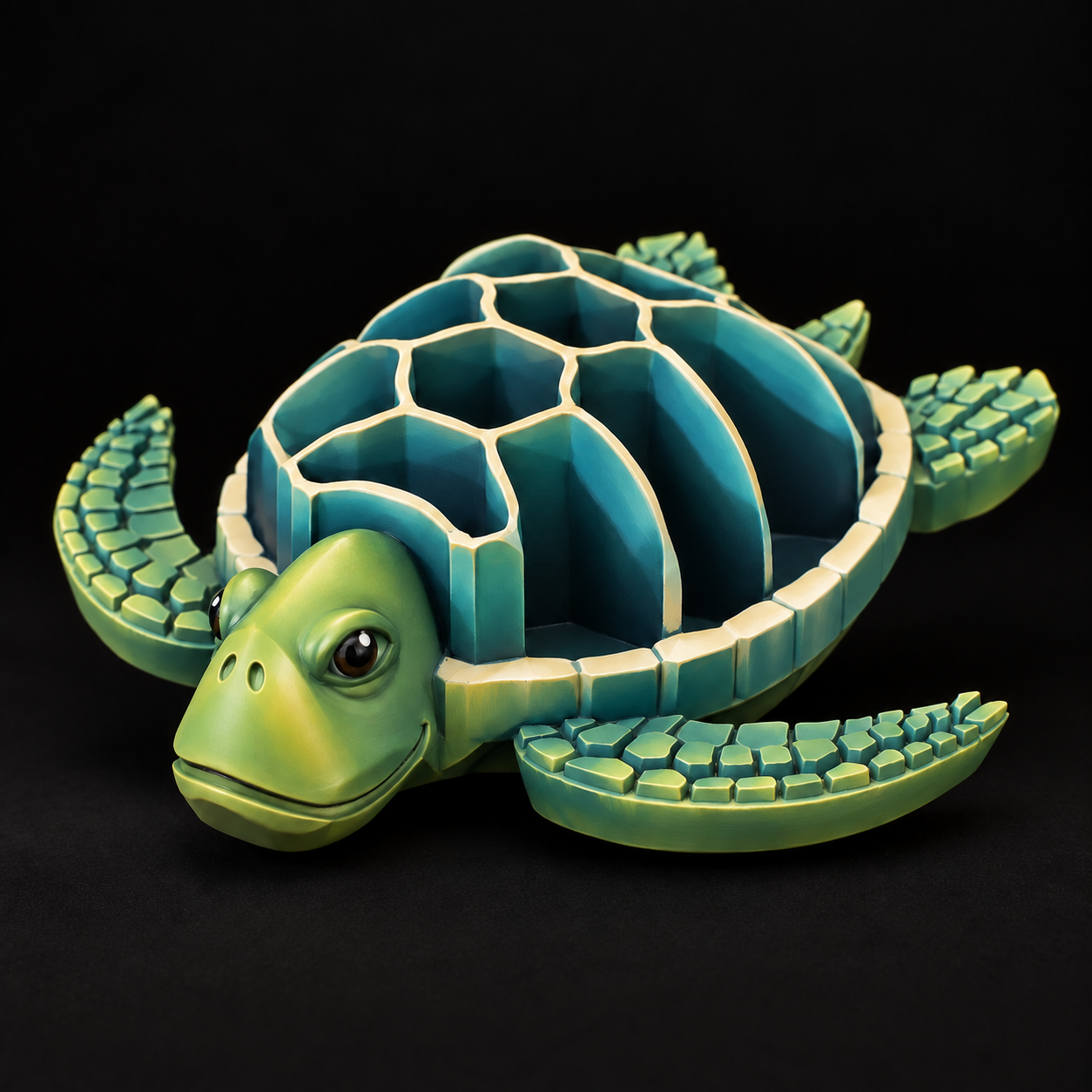 Jade and teal turtle planter