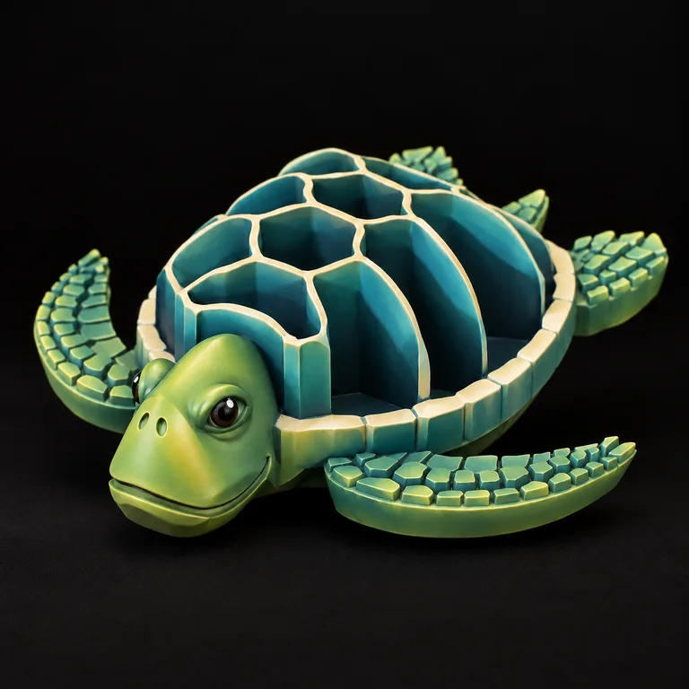 Jade and teal turtle planter