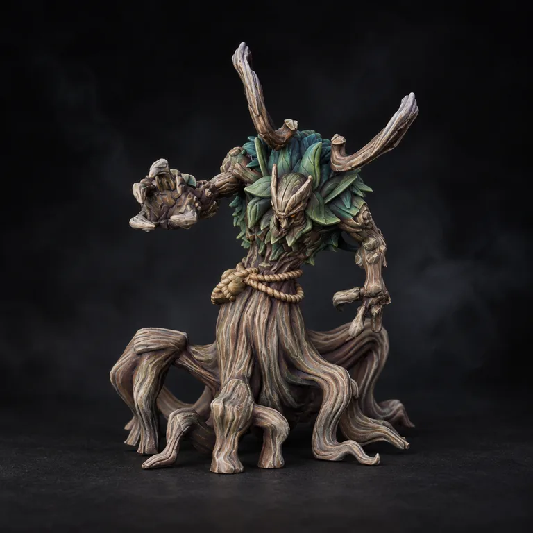 Verdant Sentinel — wood, leaves and pale rope