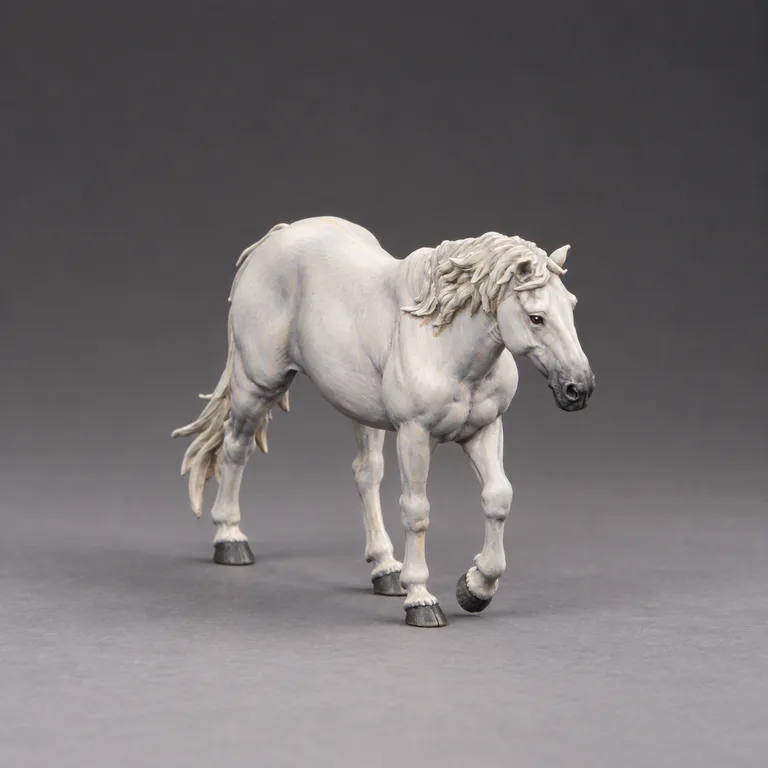 Camargue horse — ivory and soft grey
