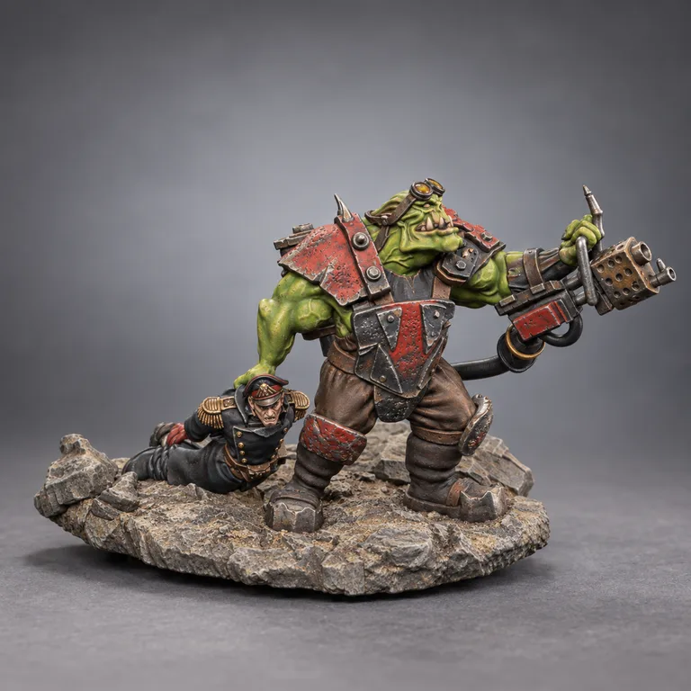 Red armour and battered steel
