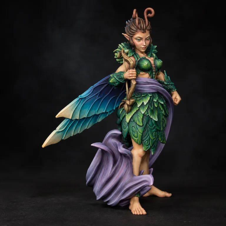 Sprite — jade leaves and blue wings