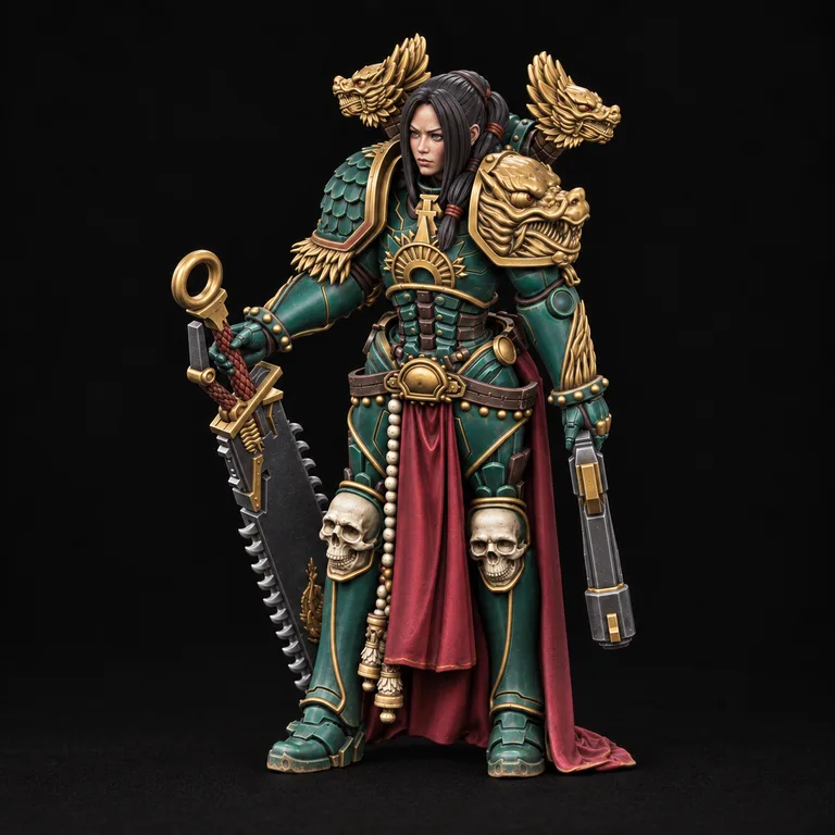 Tomoe — Jade and burgundy