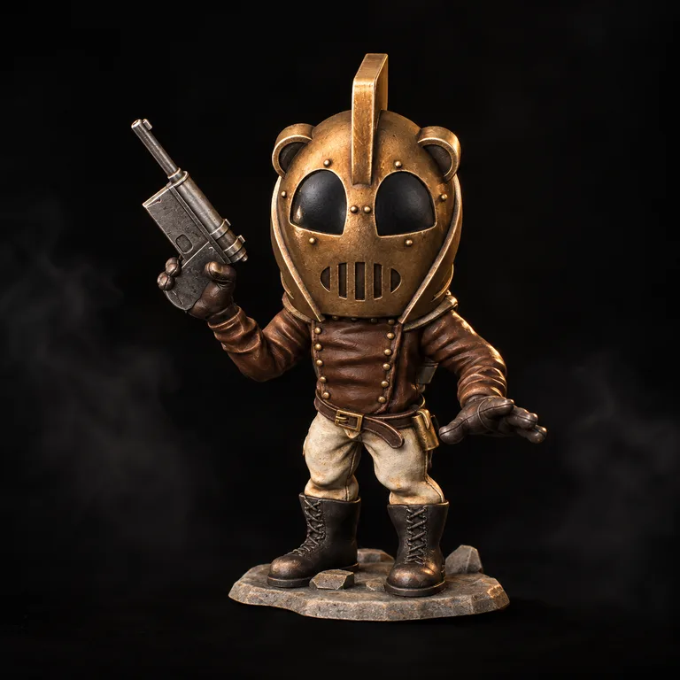 Painted Rocketeer chibi miniature