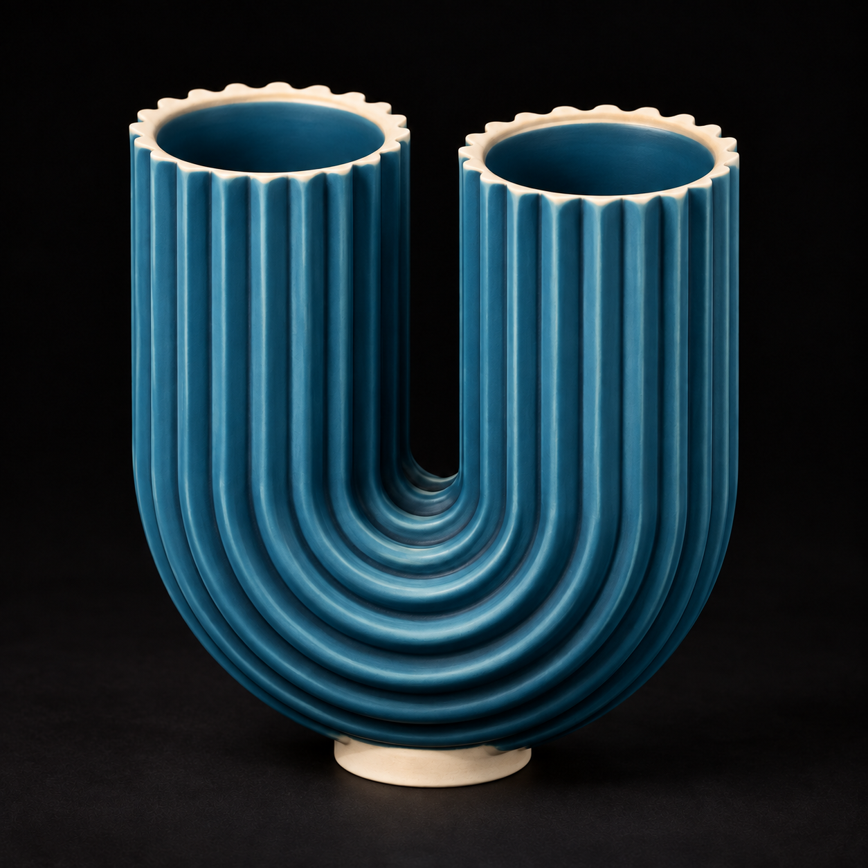 Petrol blue and ivory