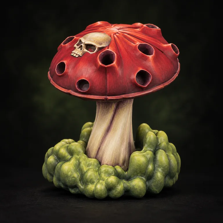 Crimson cap and poisonous green paint concept