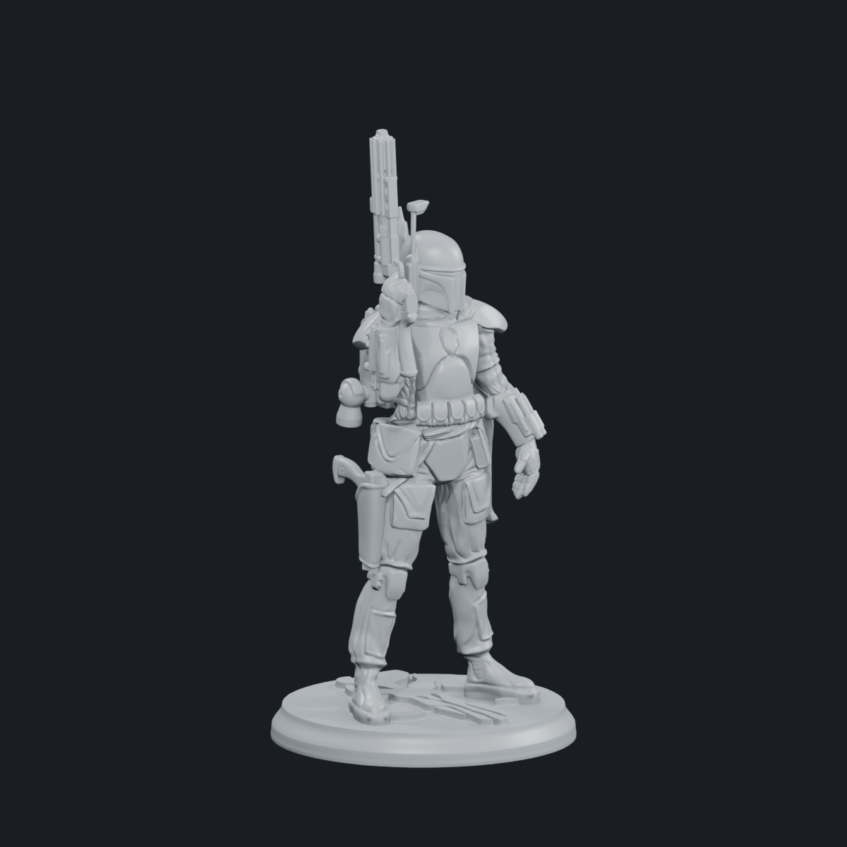 Boba Fett — bounty hunter miniature — Main three-quarter view