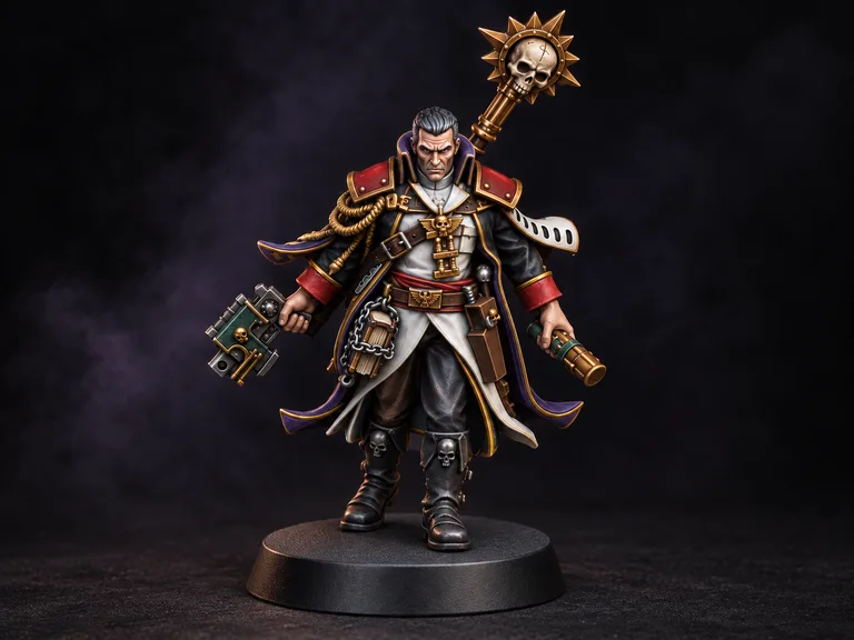 Eisenhorn — black coat and ivory robes