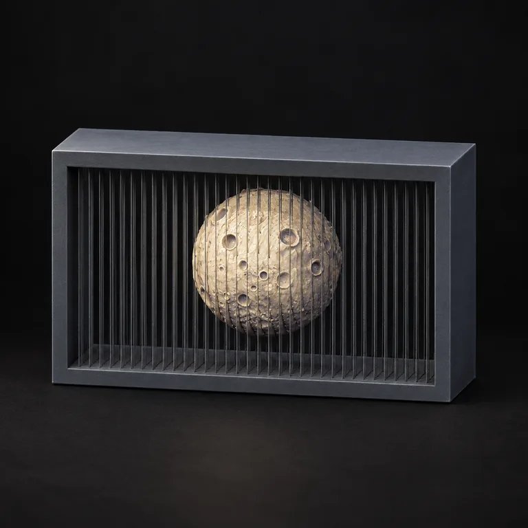 Ivory moon in a charcoal frame
