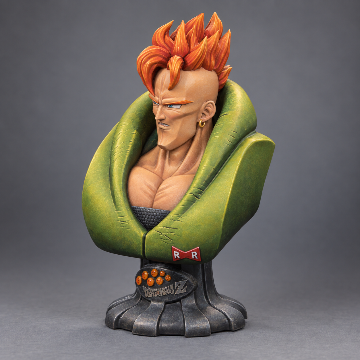 Android 16 — green armour and orange hair