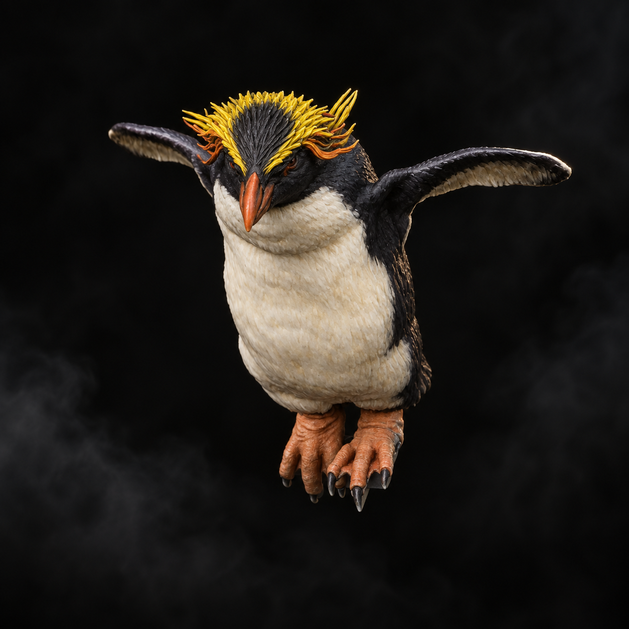 Jumping Rockhopper Penguin — finished paint