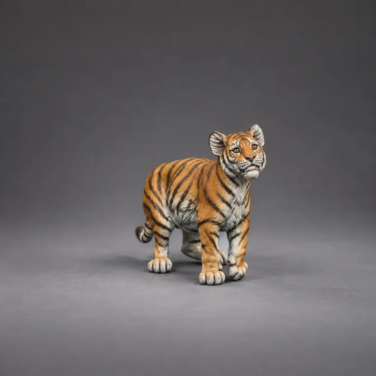 Bengal tiger cub — amber coat and black stripes