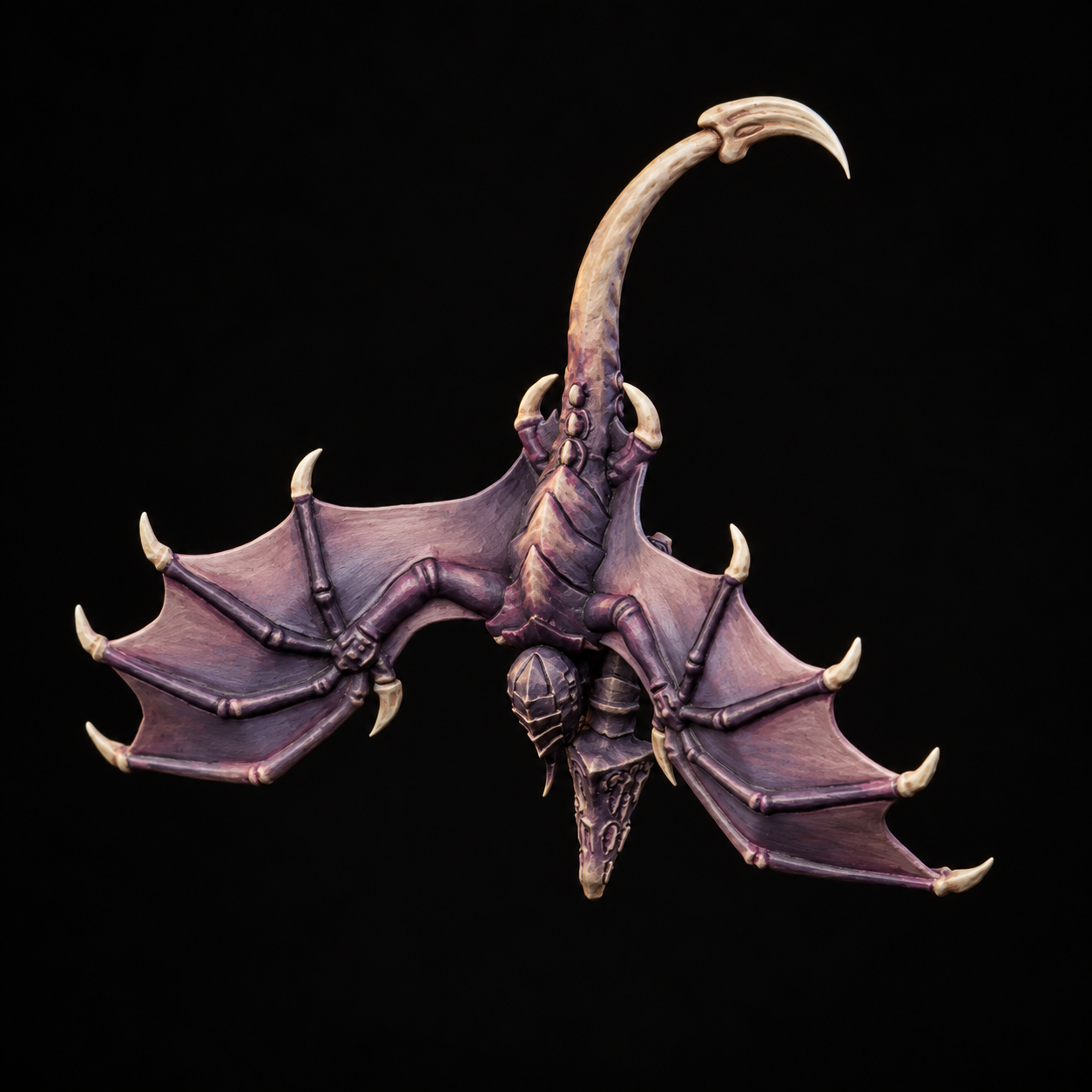 Painted winged creature study