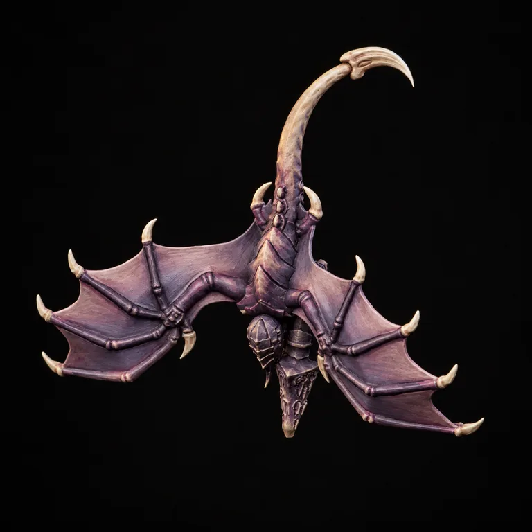 Painted winged creature study