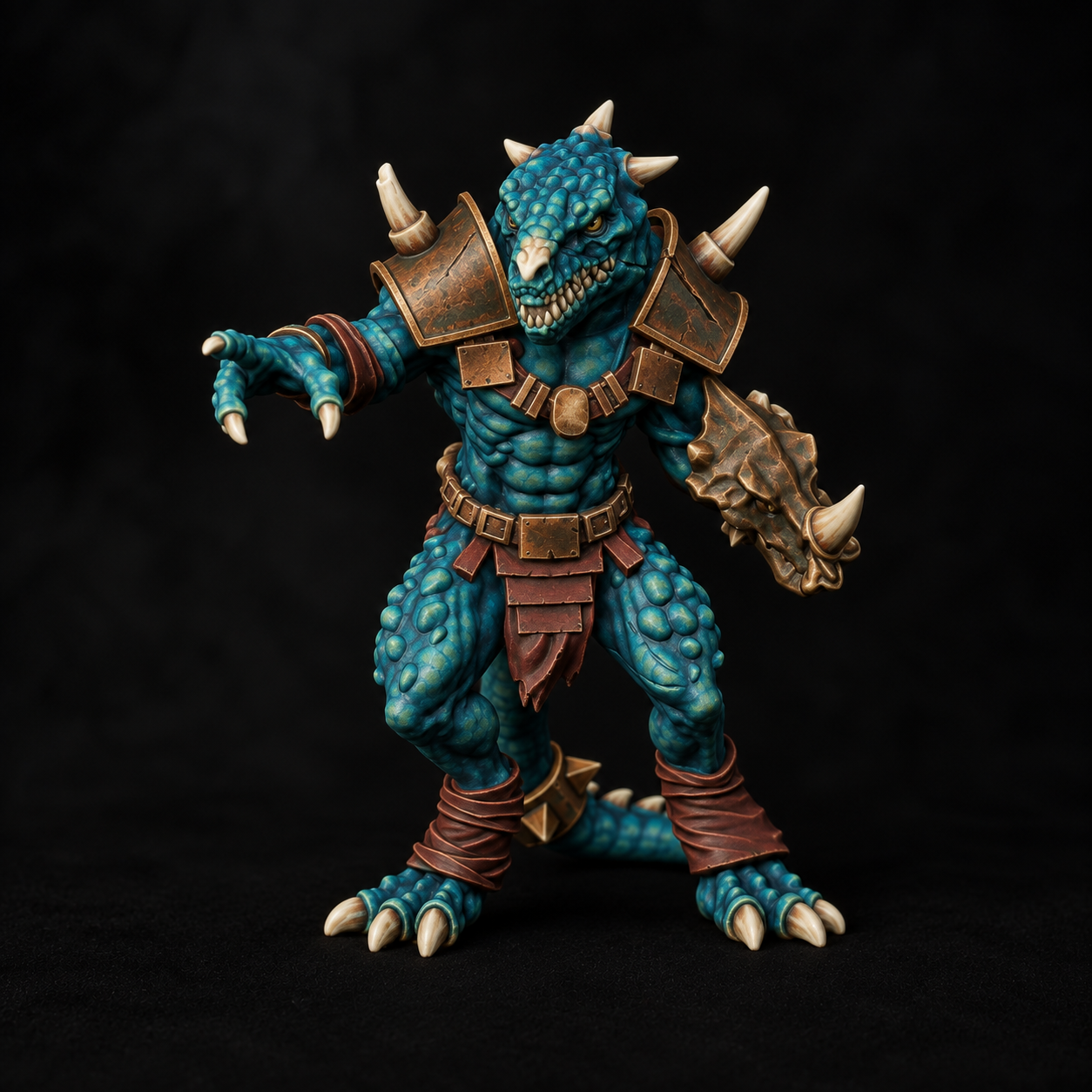 Turquoise scales and aged bronze