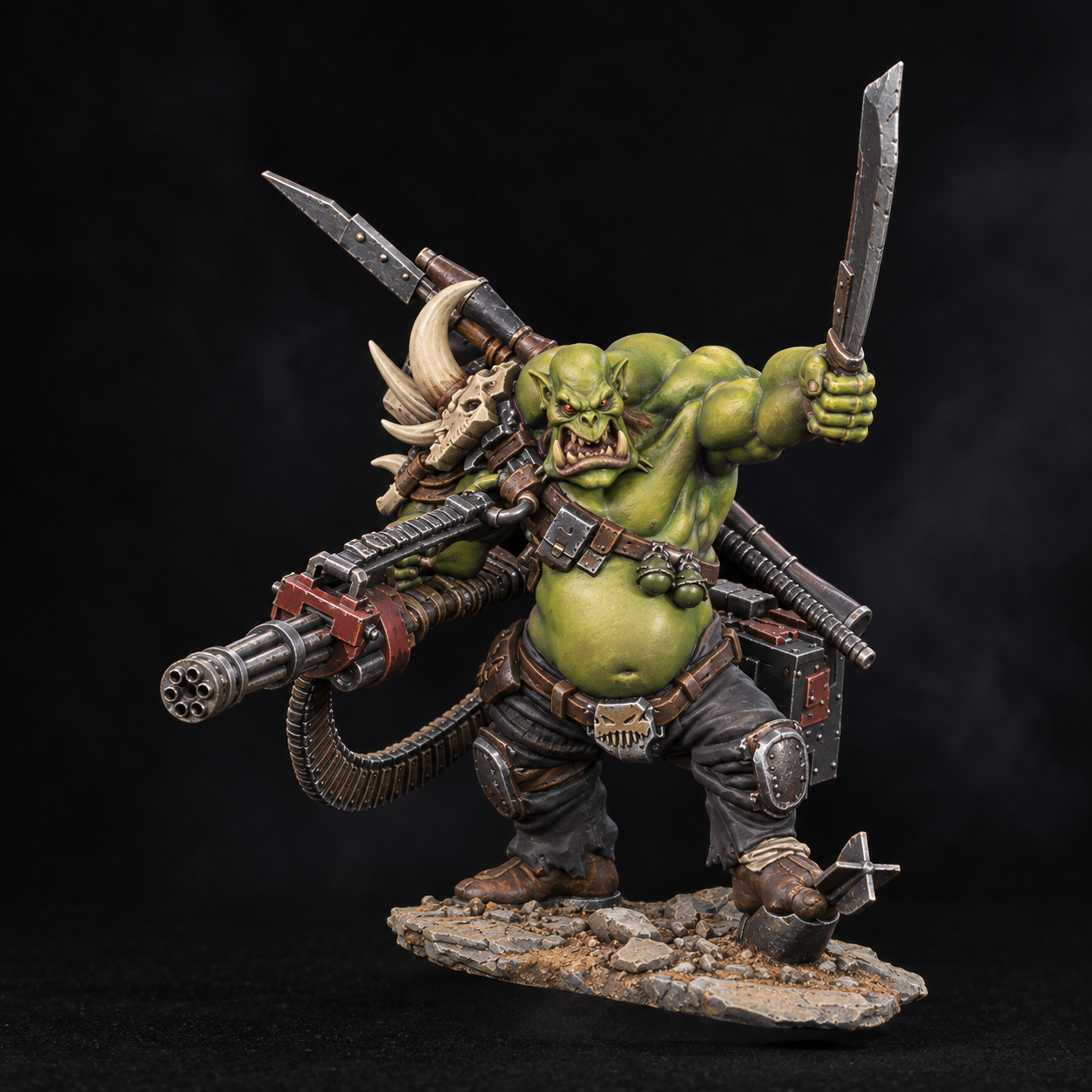 Green skin and battle-worn steel