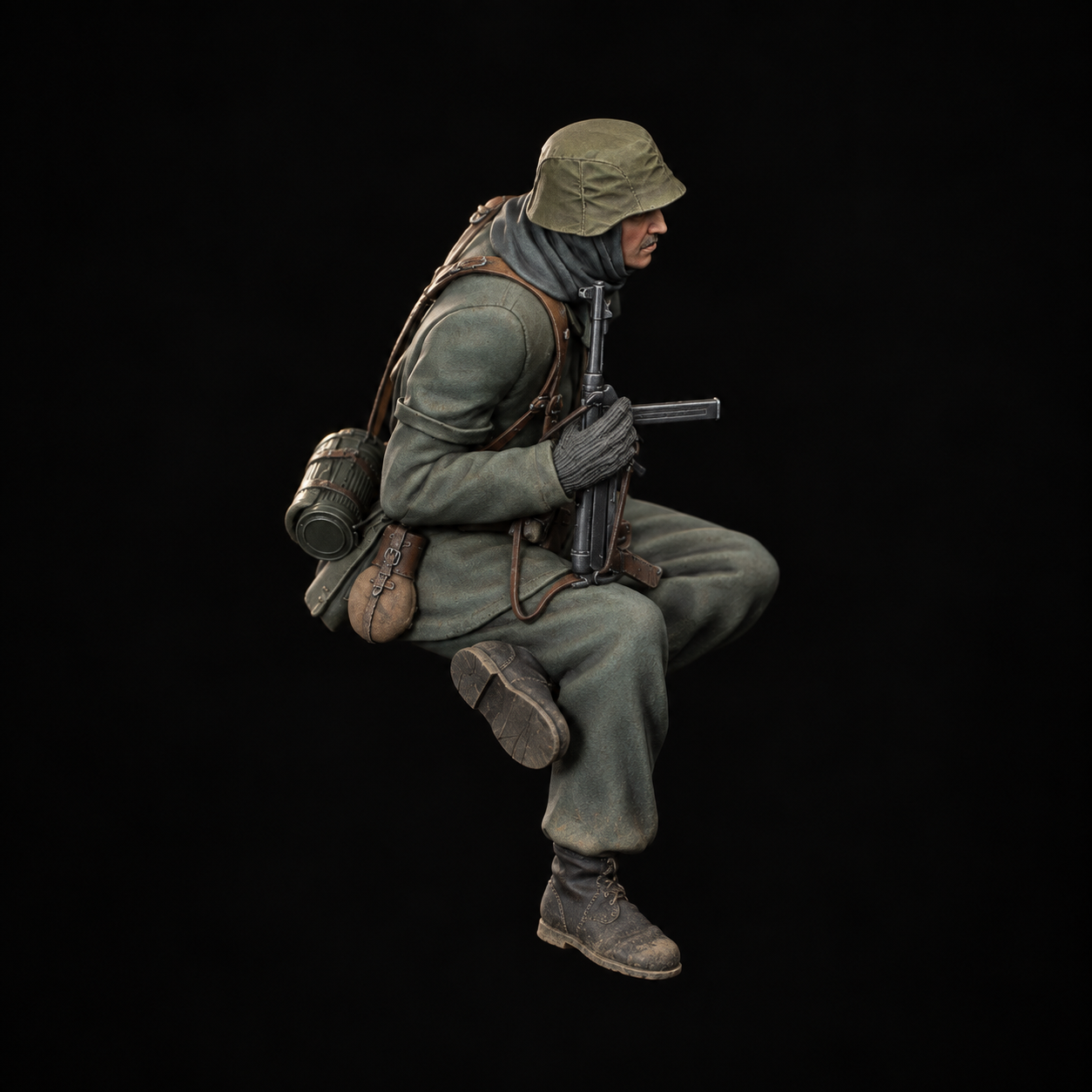 Seated German Soldier III — finished paint