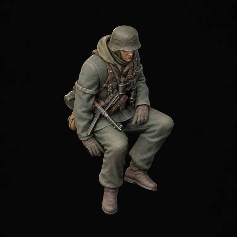 Seated German Soldier II — finished paint