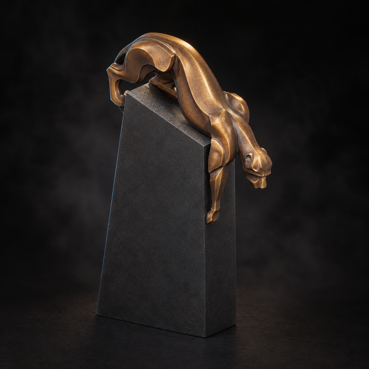 Antique bronze on a dark background
