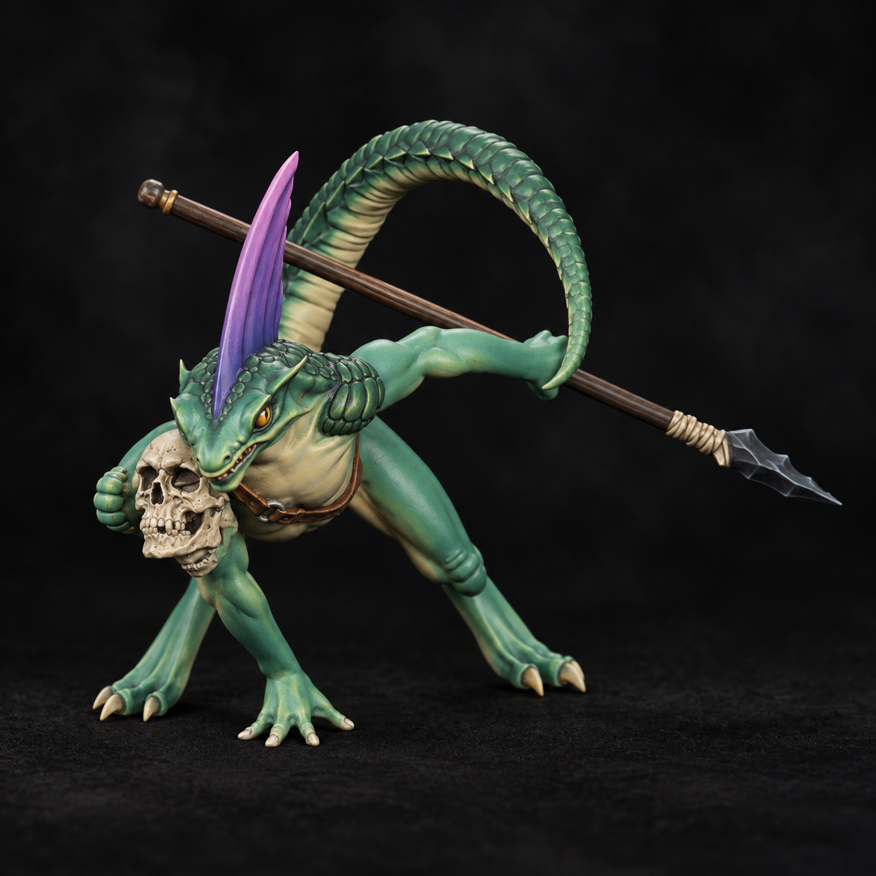 Jade scales and a violet crest