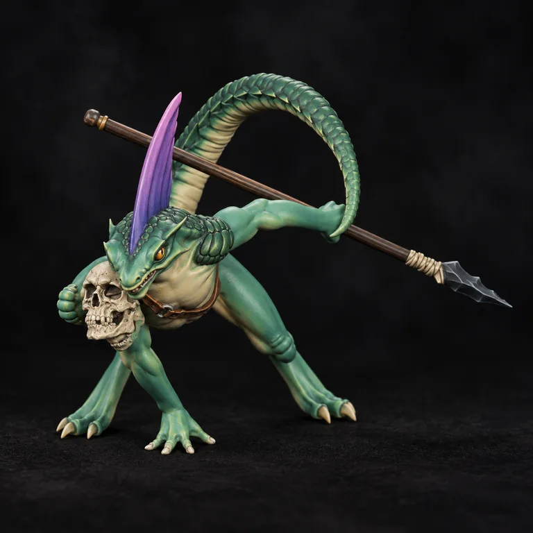 Jade scales and a violet crest