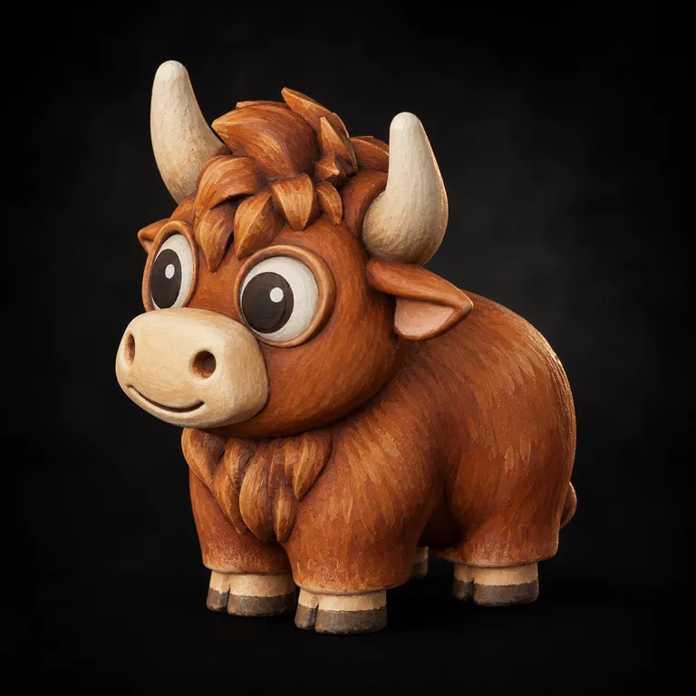 Highland Cow — painted figure