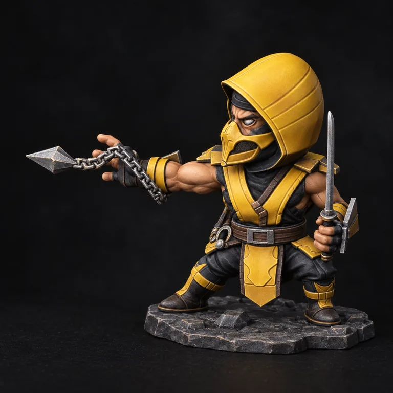 Golden yellow armour and black cloth