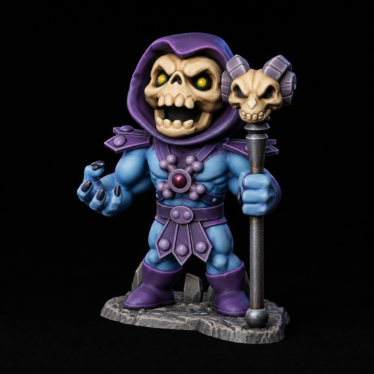 Blue skin and royal purple