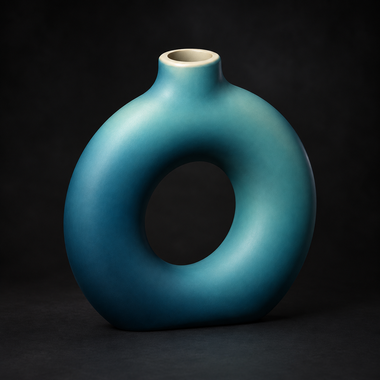 Ring Vase — teal finish