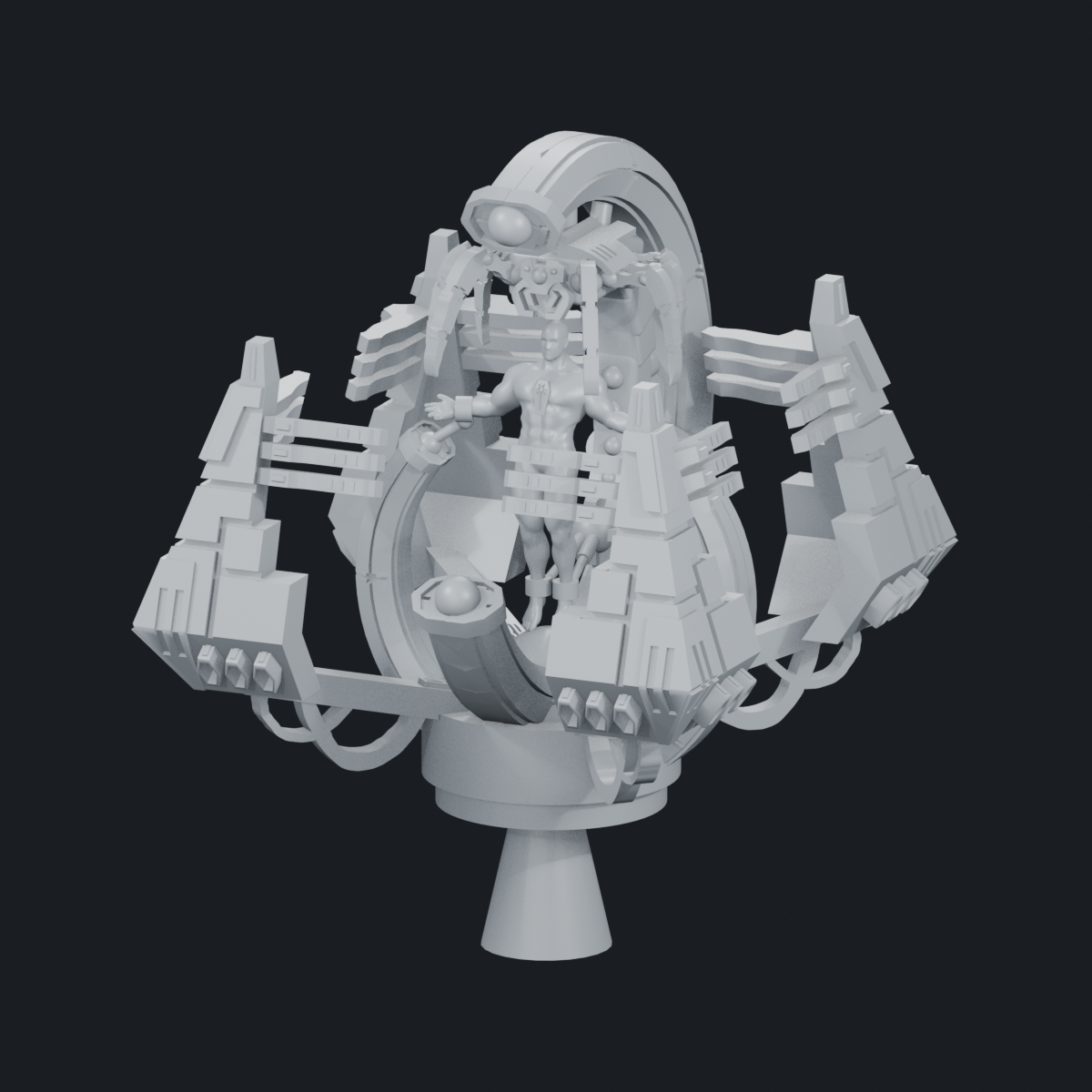 Complete assembled vault — Three-quarter view