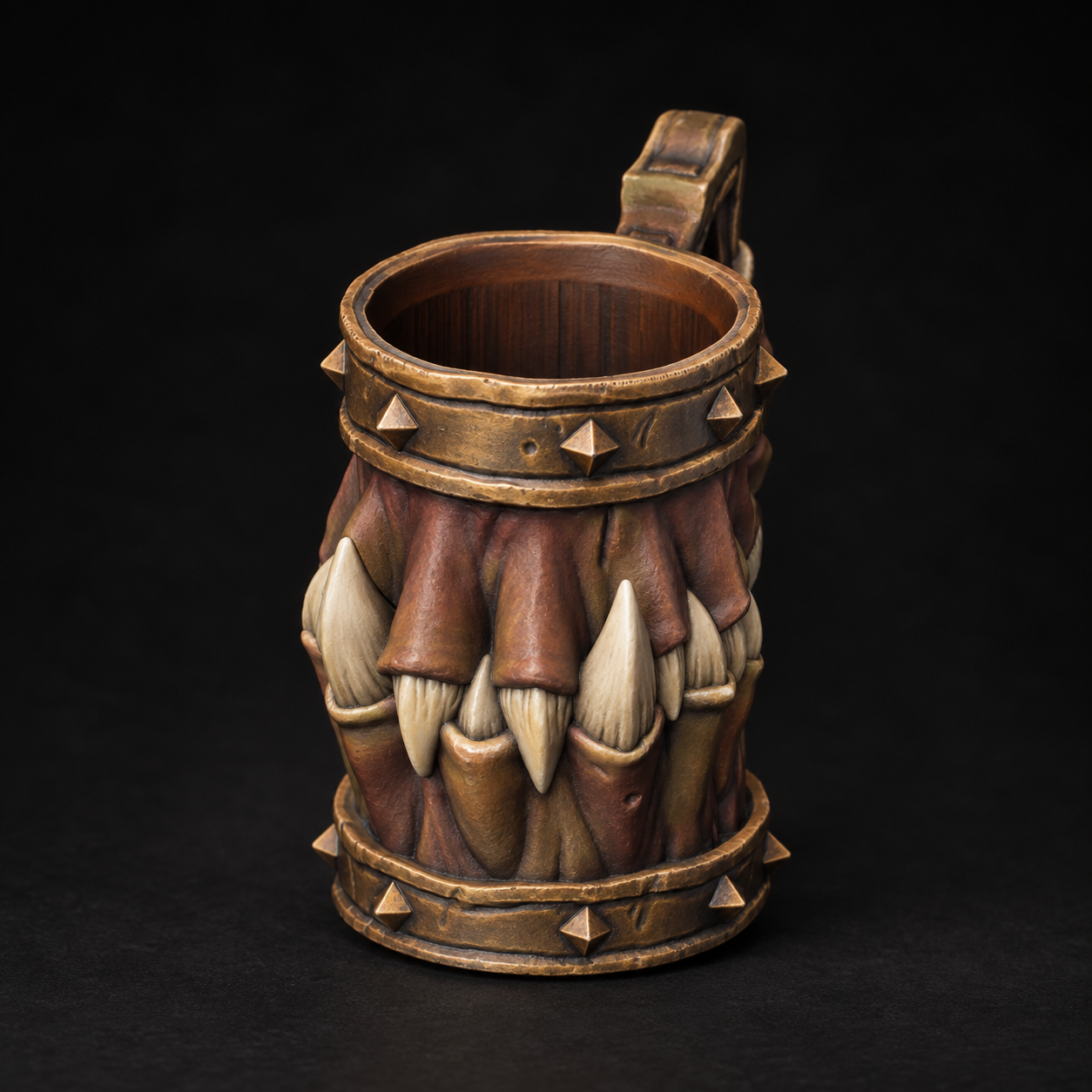 Painted mimic mug — bronze and warm brown