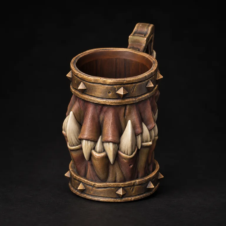 Painted mimic mug — bronze and warm brown