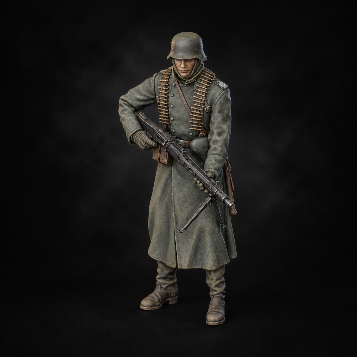 German Machine Gunner — painted miniature