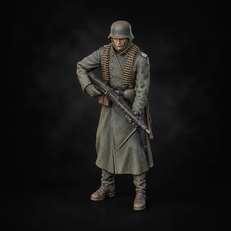 German Machine Gunner — painted miniature