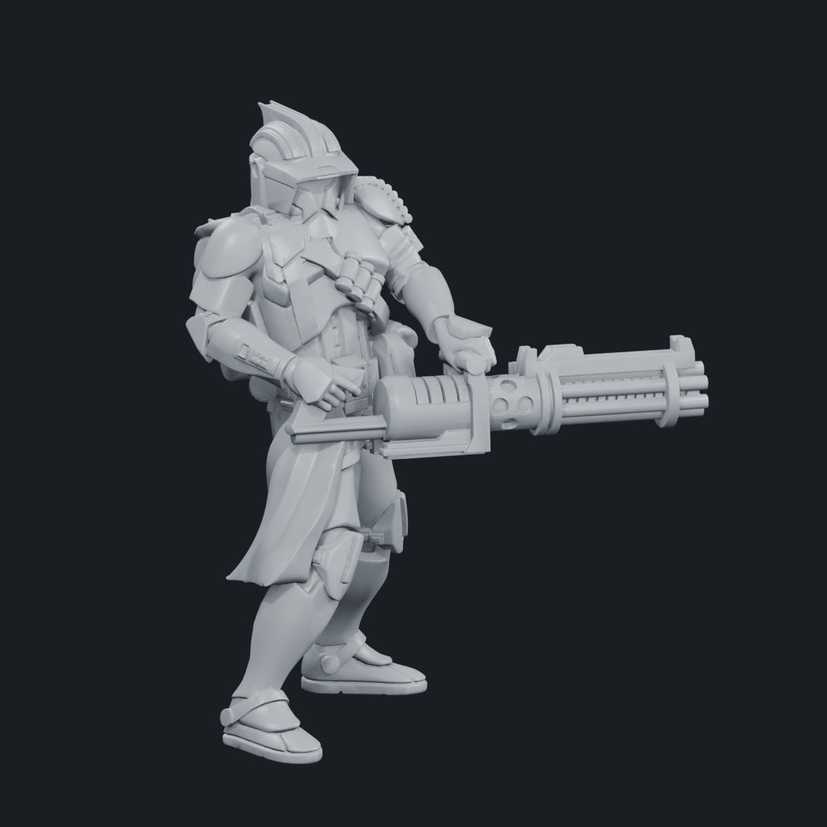 Reviewed assembled model — Front three-quarter view