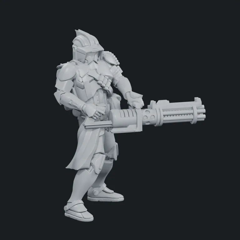 Reviewed assembled model — Front three-quarter view