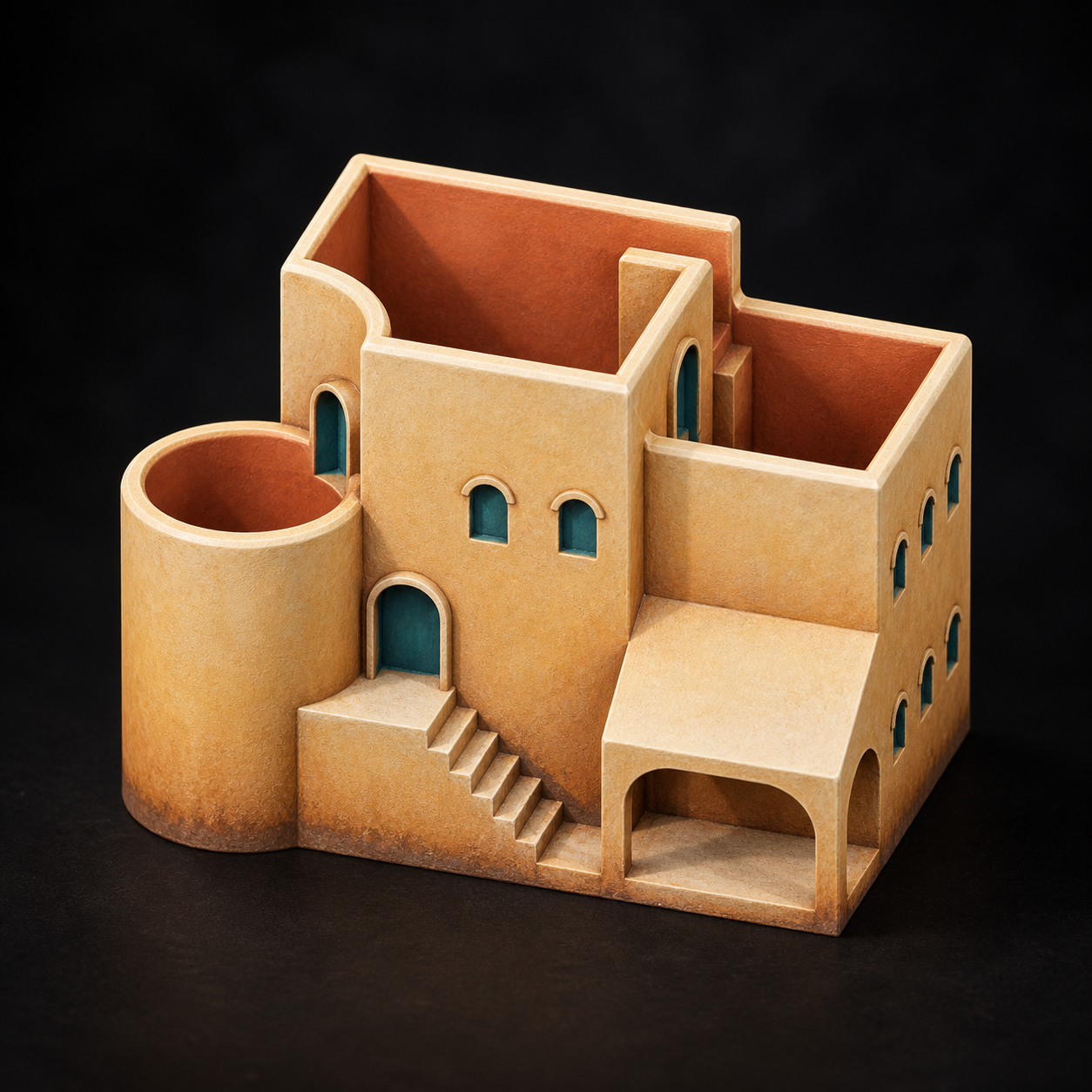 Sandstone and teal paint concept