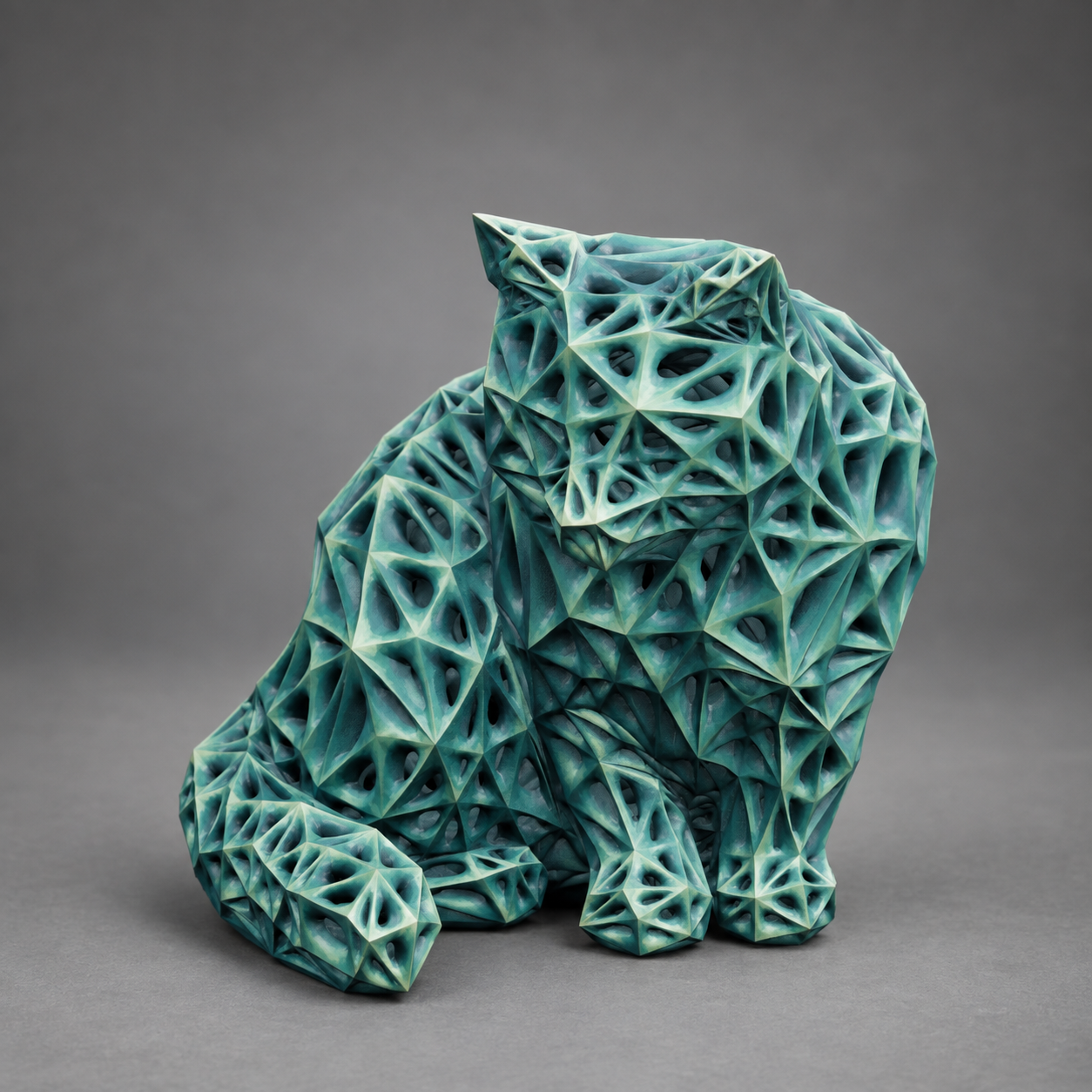 Teal openwork acrylic finish