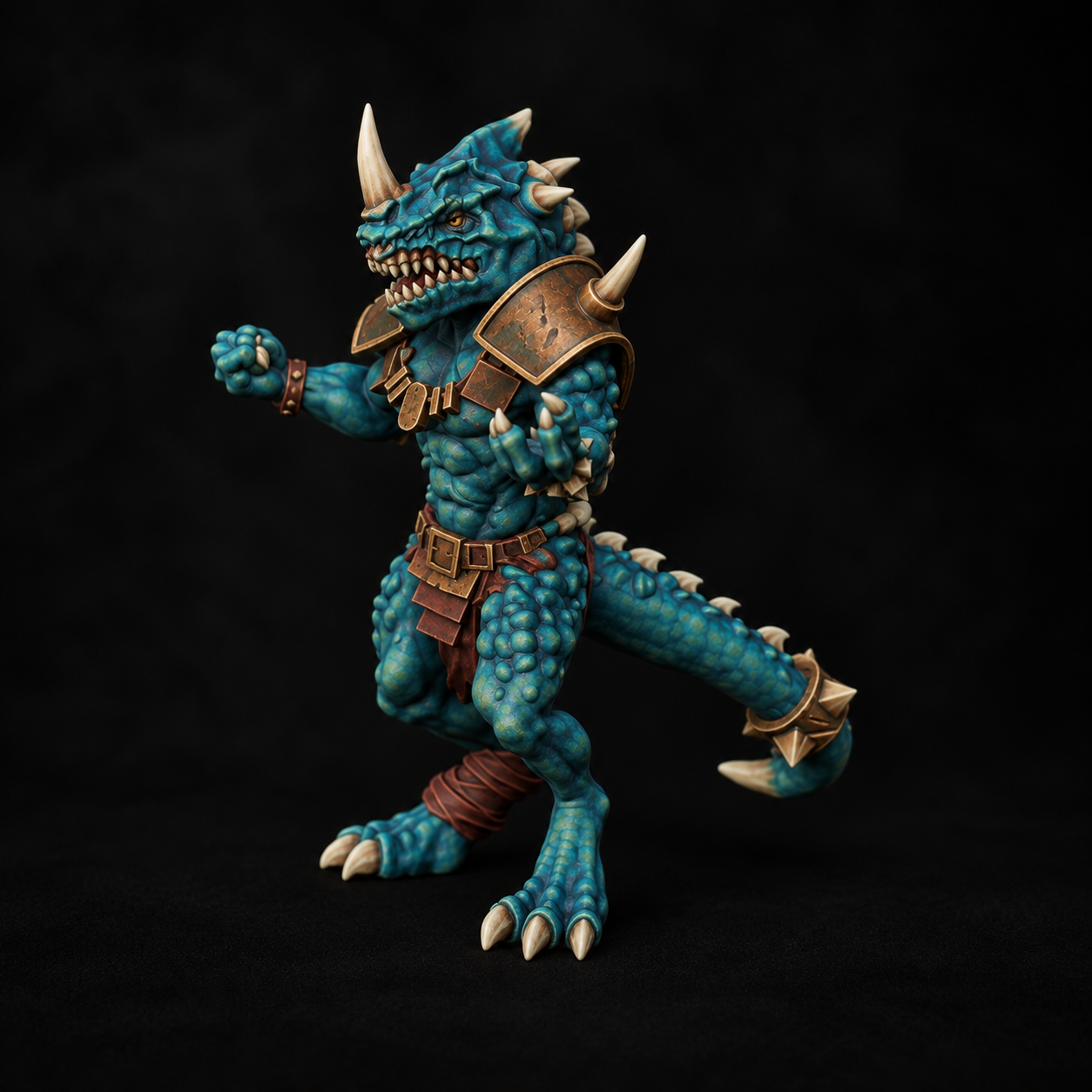 Turquoise scales and aged bronze